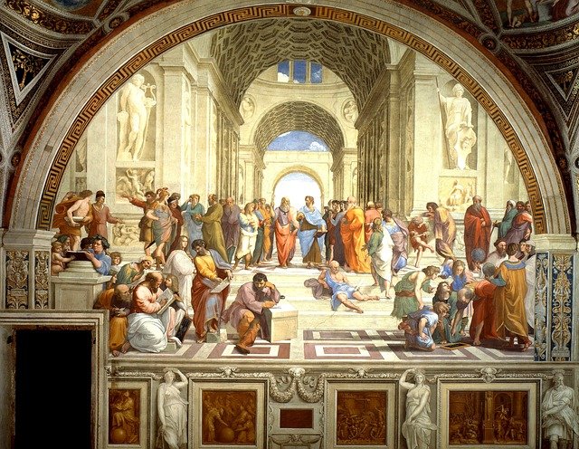 アリストテレス　プラトン　アテナイの学堂